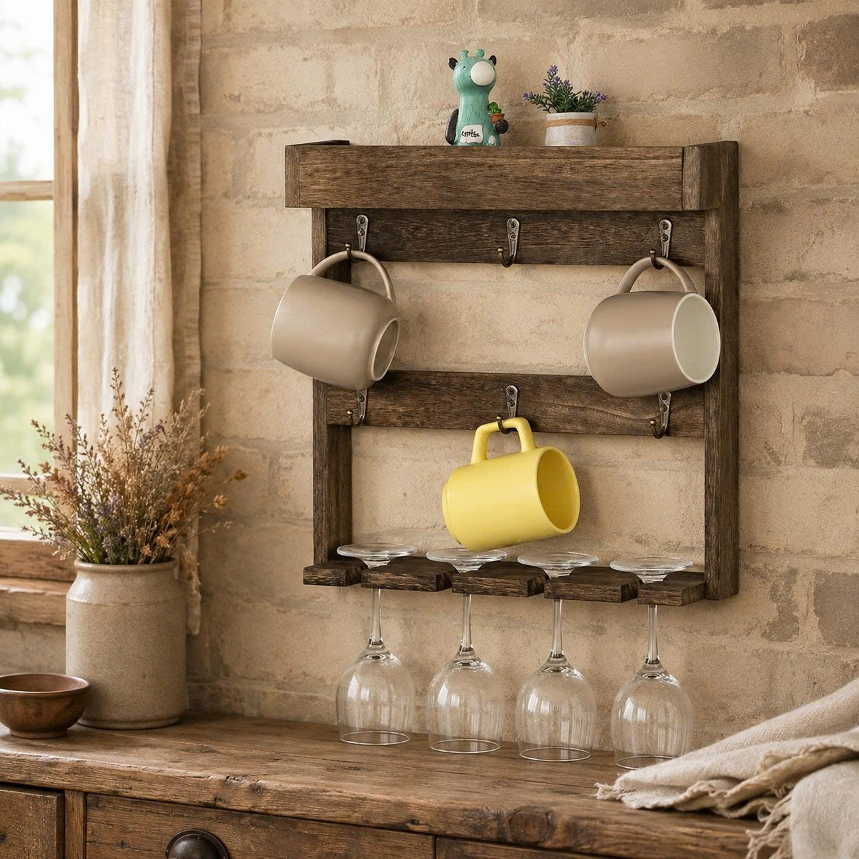 Wall-Mounted Mug Storage Rack