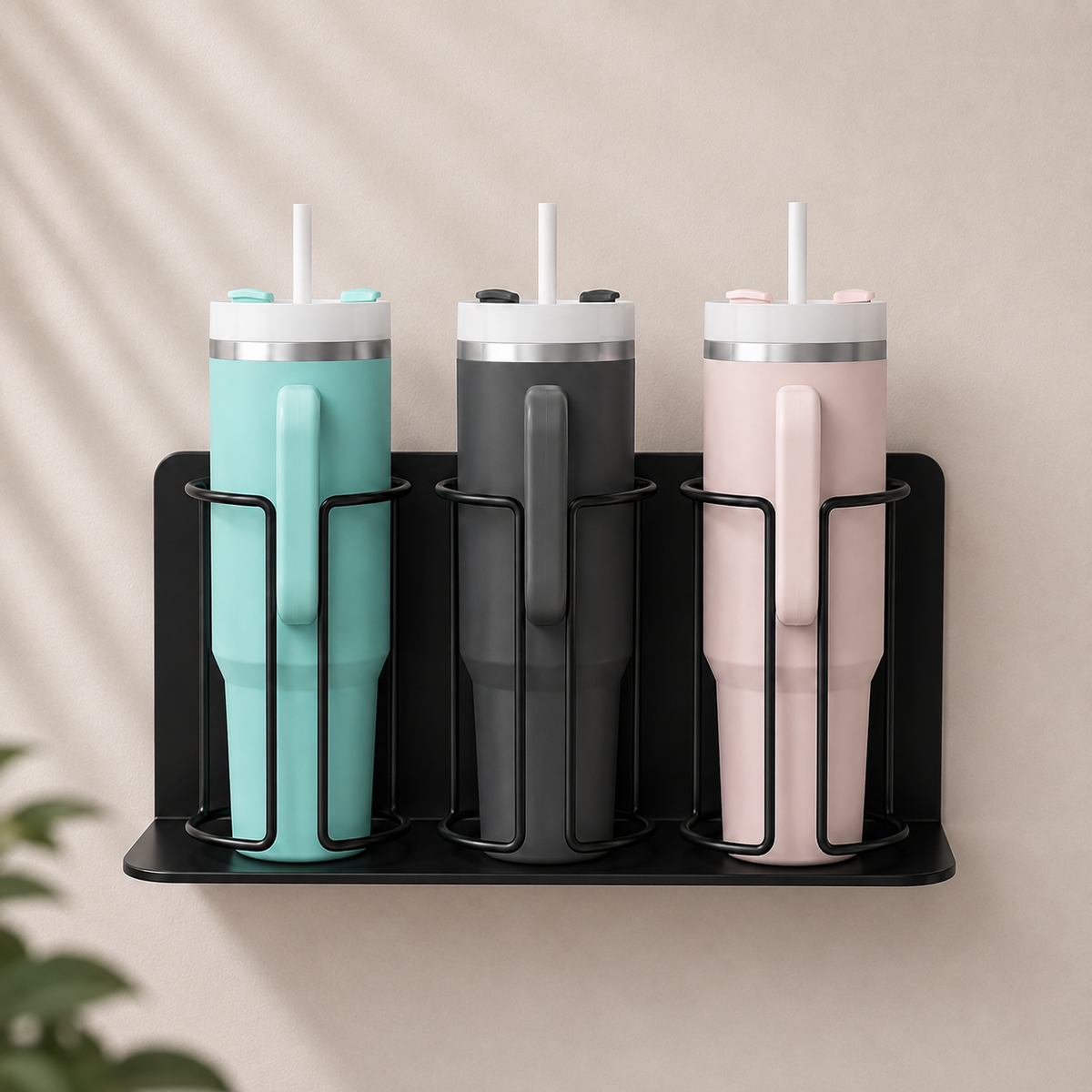 Magnetic 3-Cup Holder Rack