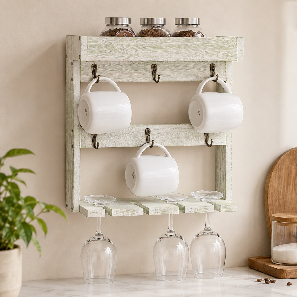 Wall-Mounted Mug Storage Rack