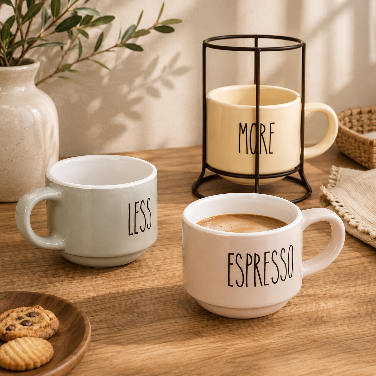 Ceramic Espresso Mug Rack Set
