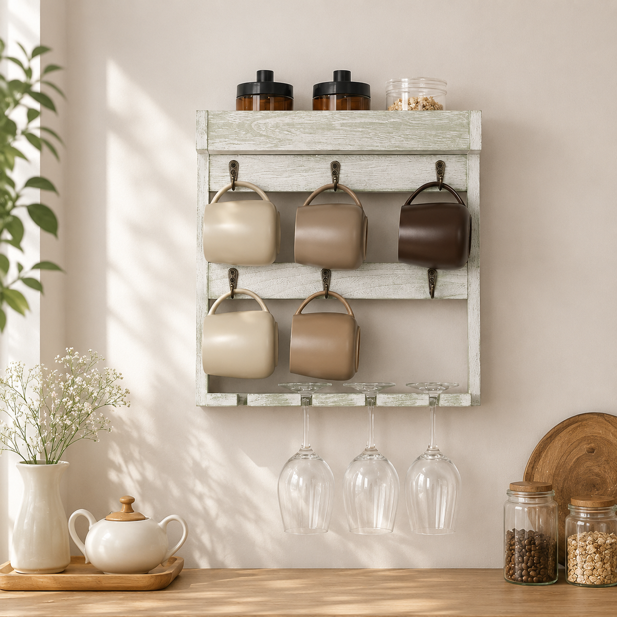 Wall-Mounted Mug Storage Rack